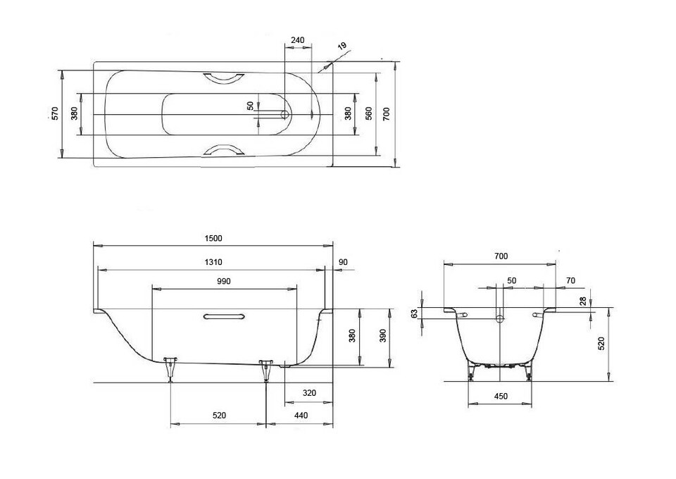 image 1 of Balterley Modern Bathroom Single Ended Bath