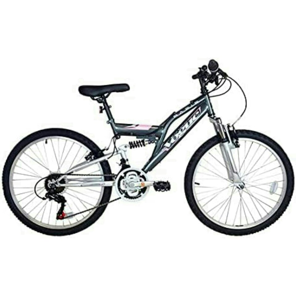 Basis Vogue Junior Girls Full Suspension Mountain Bike, 24" Wheel - Grey