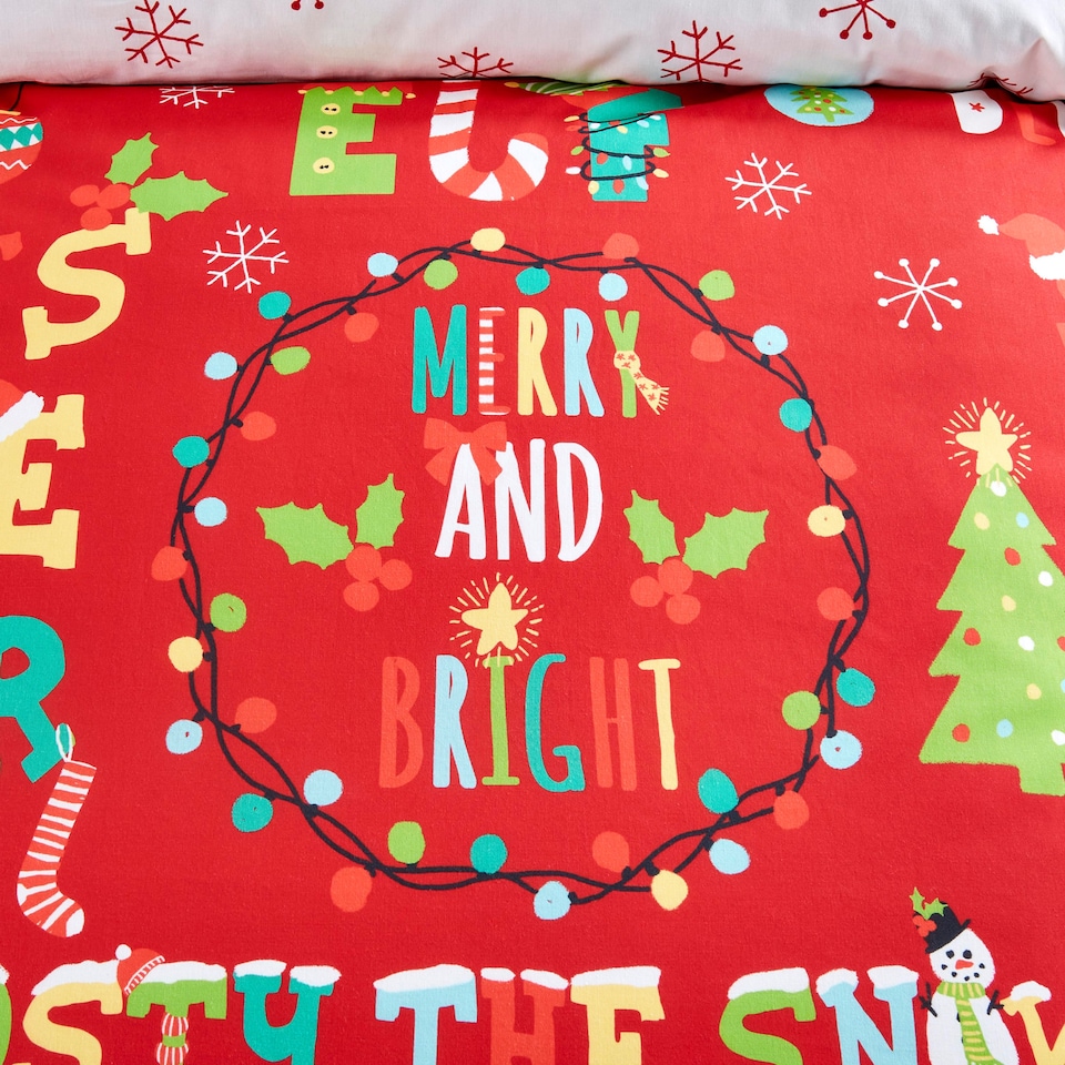 image 1 of Fusion Santa's Little Helper Duvet Cover Set Red