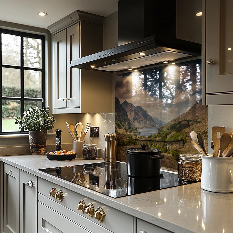 image 1 of The Glenfinnan Viaduct Designer Splash Back | White