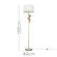 image 4 of ValueLights George Monkey Gold Floor Lamp White Taper Shade & Bulb | White