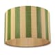image 5 of Chic Natural Brown Bamboo Lamp Shade with Garden Olive Green Stripes