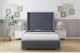image 1 of Sloomy Sterling Steel Plush Bed Frame With Mattress With 50"  Upholstered Wingback Headboard 3' Single