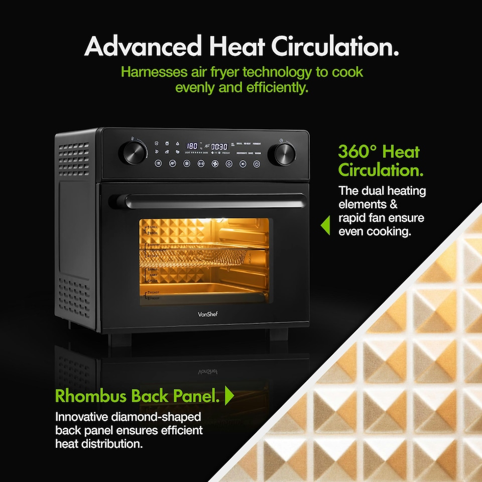 image 1 of Air Fryer Oven 18L with Rotisserie Digital Countertop 1500W