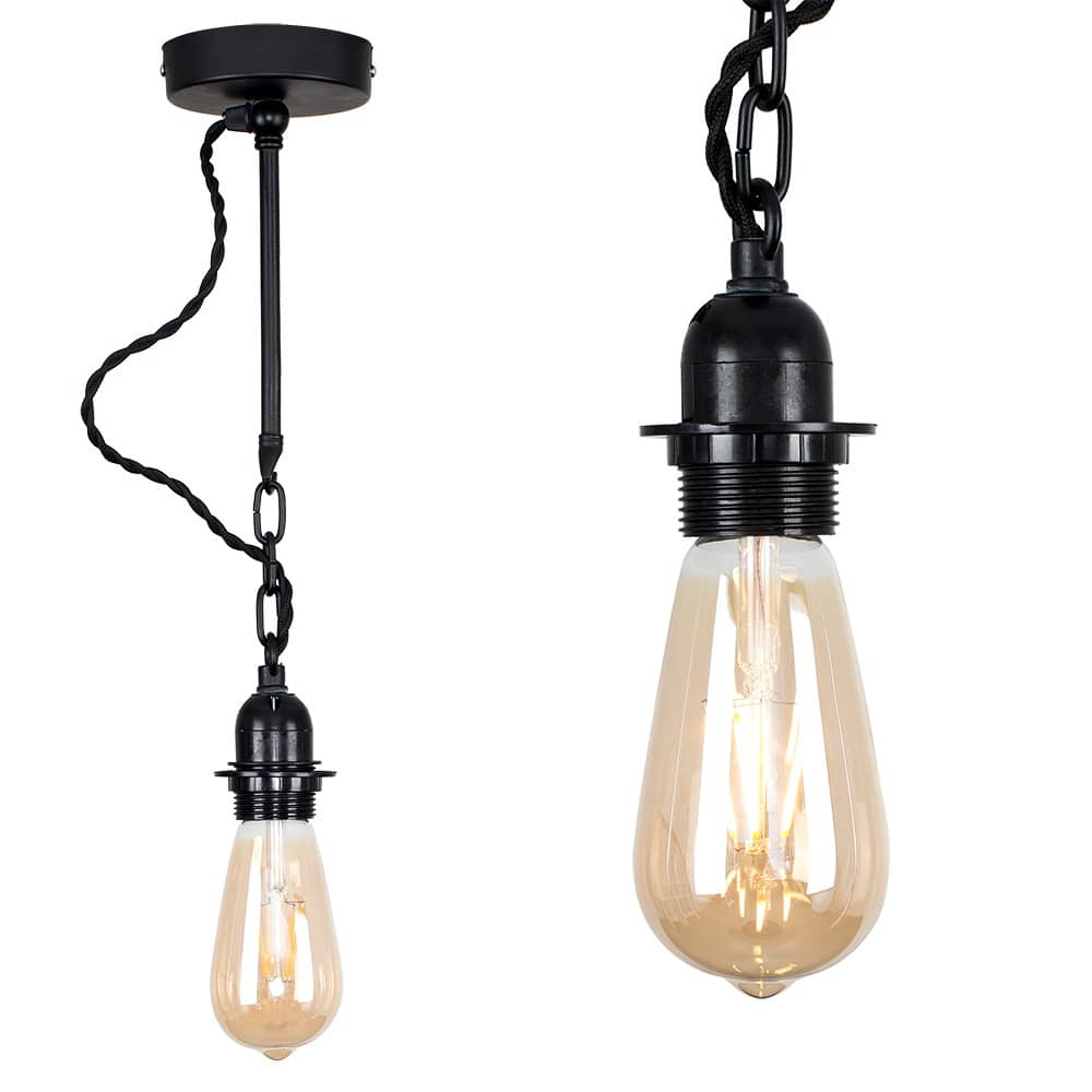 ValueLights Huber Black Wall Ceiling Light Fitting Base Only