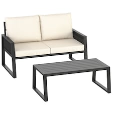 Garden Furniture Set Capri in a Corded Design and Aluminium Frame | Grey | anthracite | 76,50 x 126 x 85 cm | 1