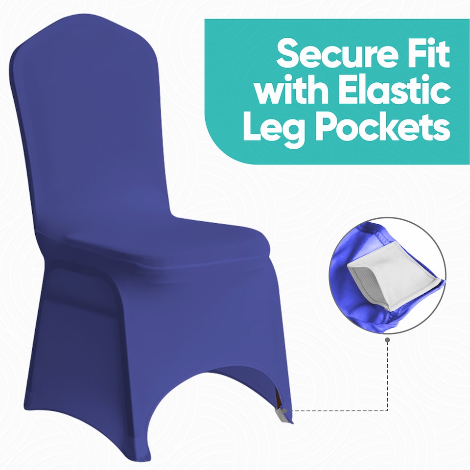 image 1 of Chair Cover Spandex Polyester Stretch Fabric Dining Slipcovers - 10pcs