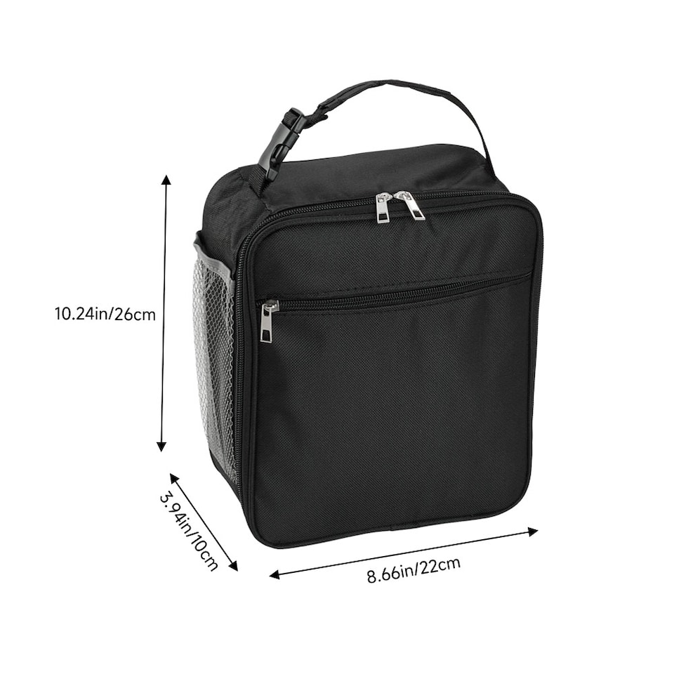 image 1 of Living and Home Portable Insulated Lunch Bag | Black