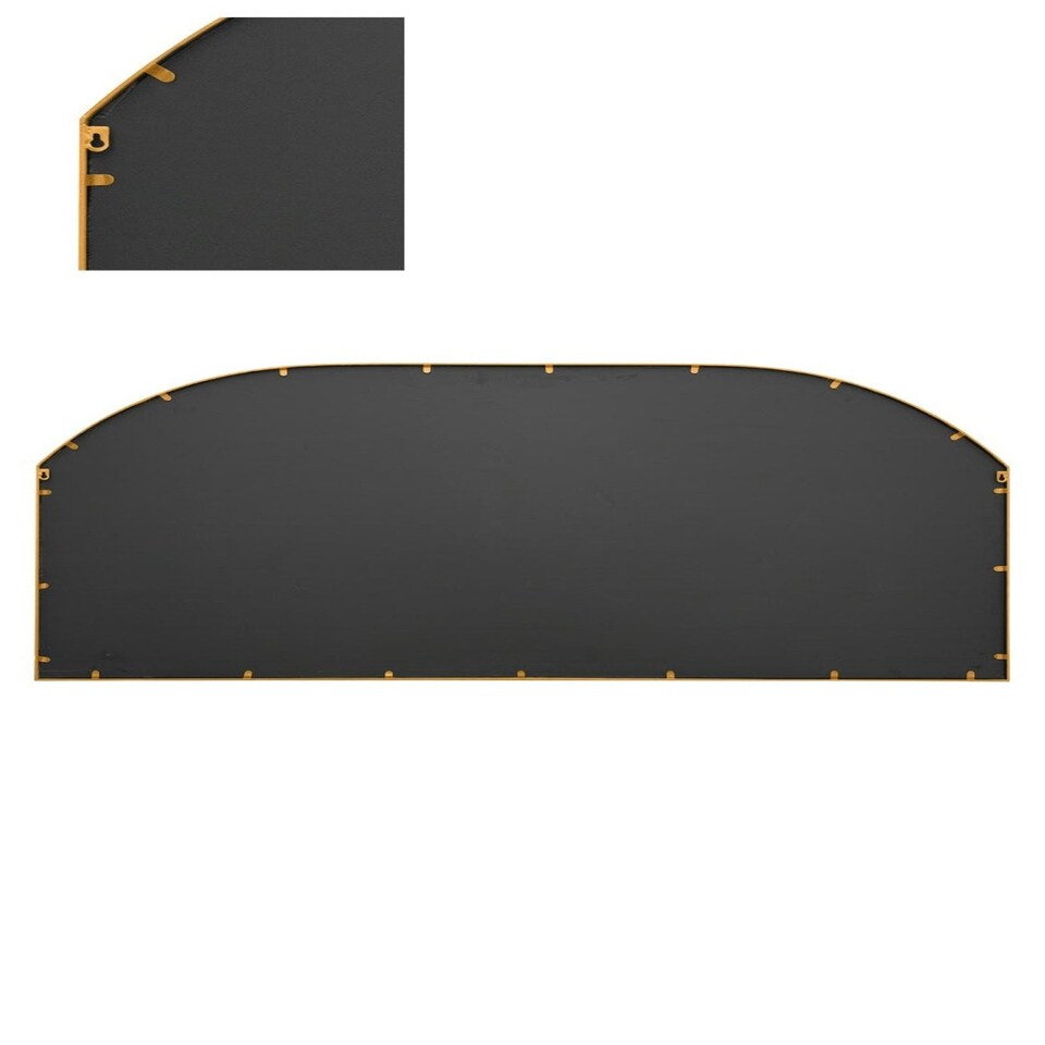 image 1 of The Arcus - Gold Metal Framed Window Arched Garden Wall or Fence Mirror 69" X 33" (174CM X 85CM) Gold