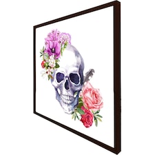 Human skull with flowers (Picutre Frame) Brown | XS
