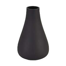 Tapered Vase - Glass - L11 x W11 x H18 cm - Black Black