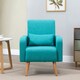 image 2 of HOMCOM Upholstered Leisure Lounge Sofa, Accent Chair with Pillow, Teal