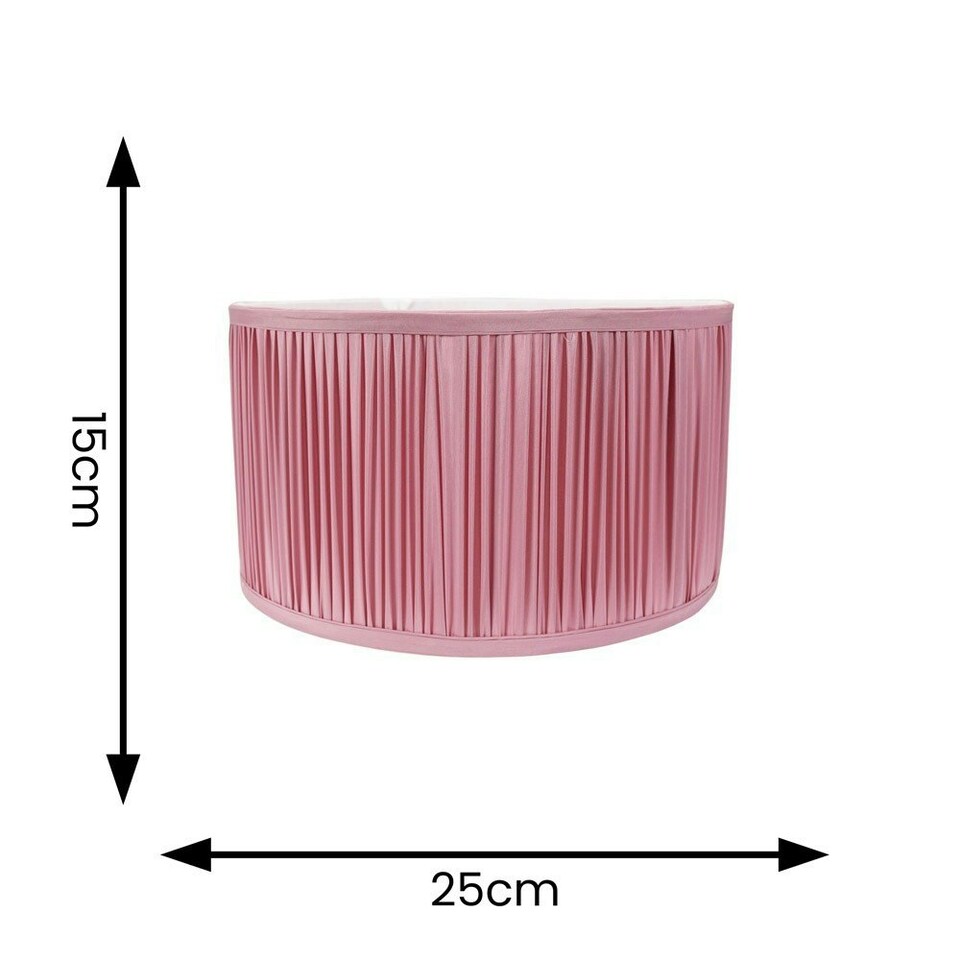 image 1 of ValueLights Jess Blush Pink Fabric Ruched Pleated Small Drum Shade