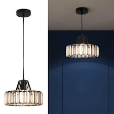 Nordic Crystal Pendant Lamp Black Glass Pendant Light E26
