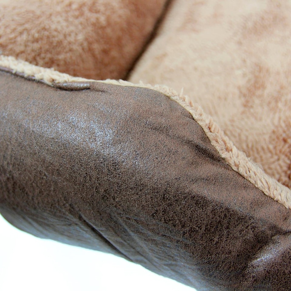 image 1 of Actiaspet Deluxe Faux Leather Dog Bed with Anti-Slip Bottom (XX-Large)
