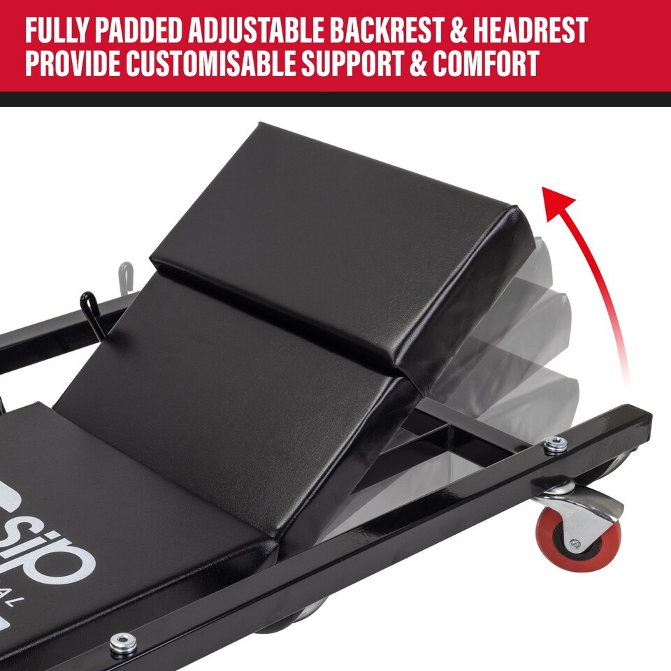 image 1 of SIP Adjustable Mechanic Car Creeper - L44 x W100 x H10 cm