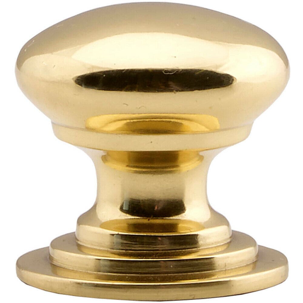 Loops Victorian Round Cupboard Door Knob 38mm Dia Polished Brass Cabinet Handle in Metallics
