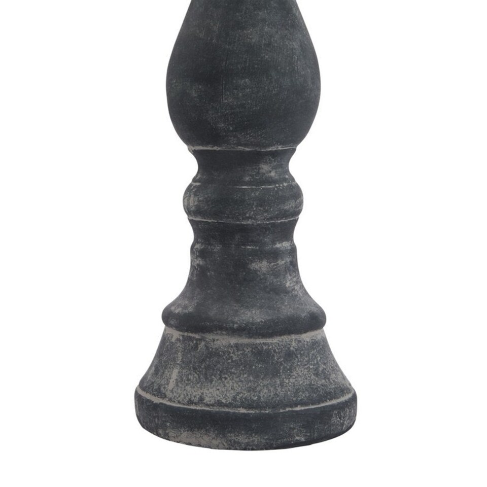 image 1 of Amalfi Large Column Candle Holder - Ceramic - L12 x W12 x H40 cm - Grey | Grey