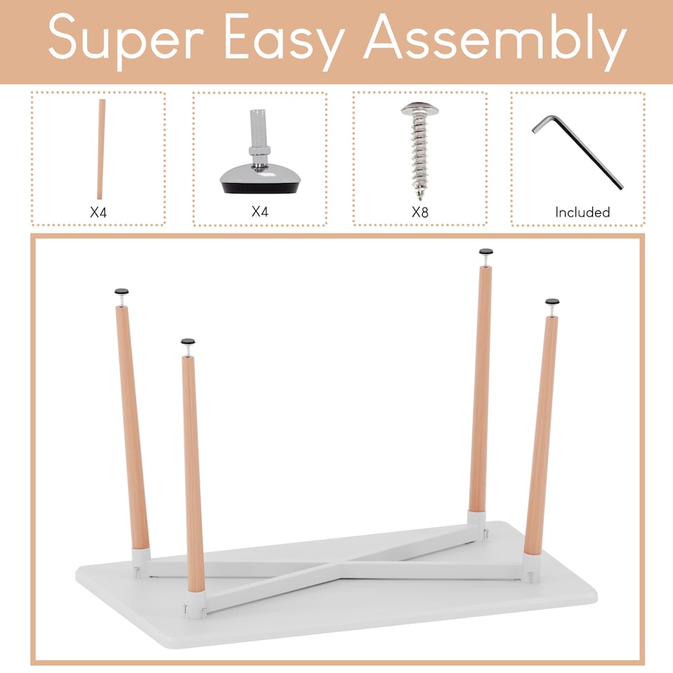 image 1 of Vida Designs Batley 4 Seater Square Dining Table, White