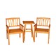 image 10 of Outdoor Wooden Garden Slatted Side Table with 2 Chairs