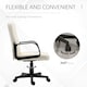 image 4 of HOMCOM PU Leather Office Chair Swivel  Mid-Back Computer Desk Chair, Cream