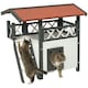 image 6 of PawHut Outdoor Cat House w/ Balcony Stairs Roof, White