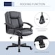 image 5 of HOMCOM Desk Chair, PU Leather Office Chair with Adjustable Height and Swivel Wheels, for Home Work Study, Black