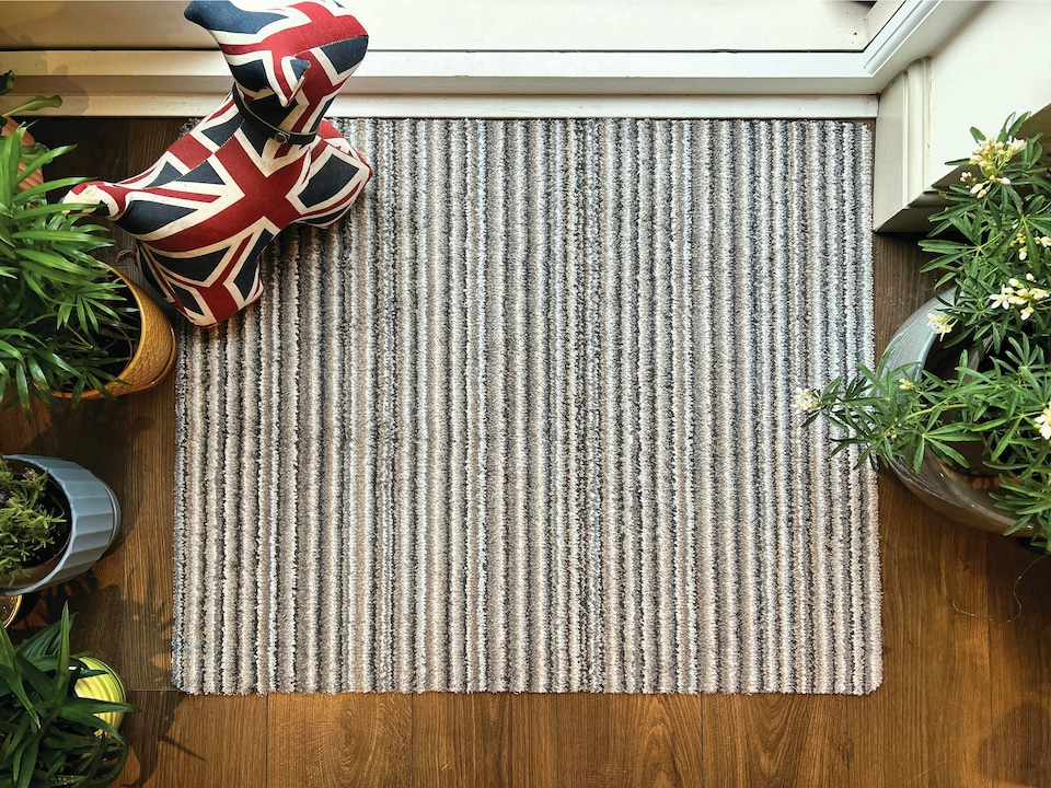 image 1 of My Mat Plain Portland Stone Stripe 80x95
