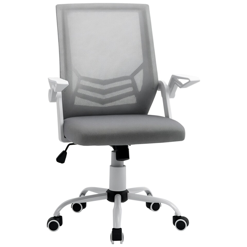 image 1 of Vinsetto Mesh Swivel Office Chair Task Computer Chair w/ Lumbar Support, Grey