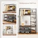 image 8 of COSTWAY 5-in-1 Entryway Bench Industrial Coat Rack with 9 Hooks Brown | One Size