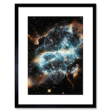 NASA Hubble Space Planetary Nebula Blue Gas Clouds 9x7" Black Framed Wall Art Print