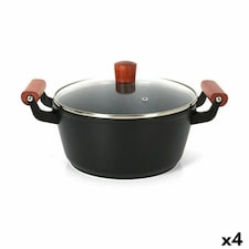 Casserole with glass lid Quttin Doha 30 x 20 x 11 cm (4 Units) N/A