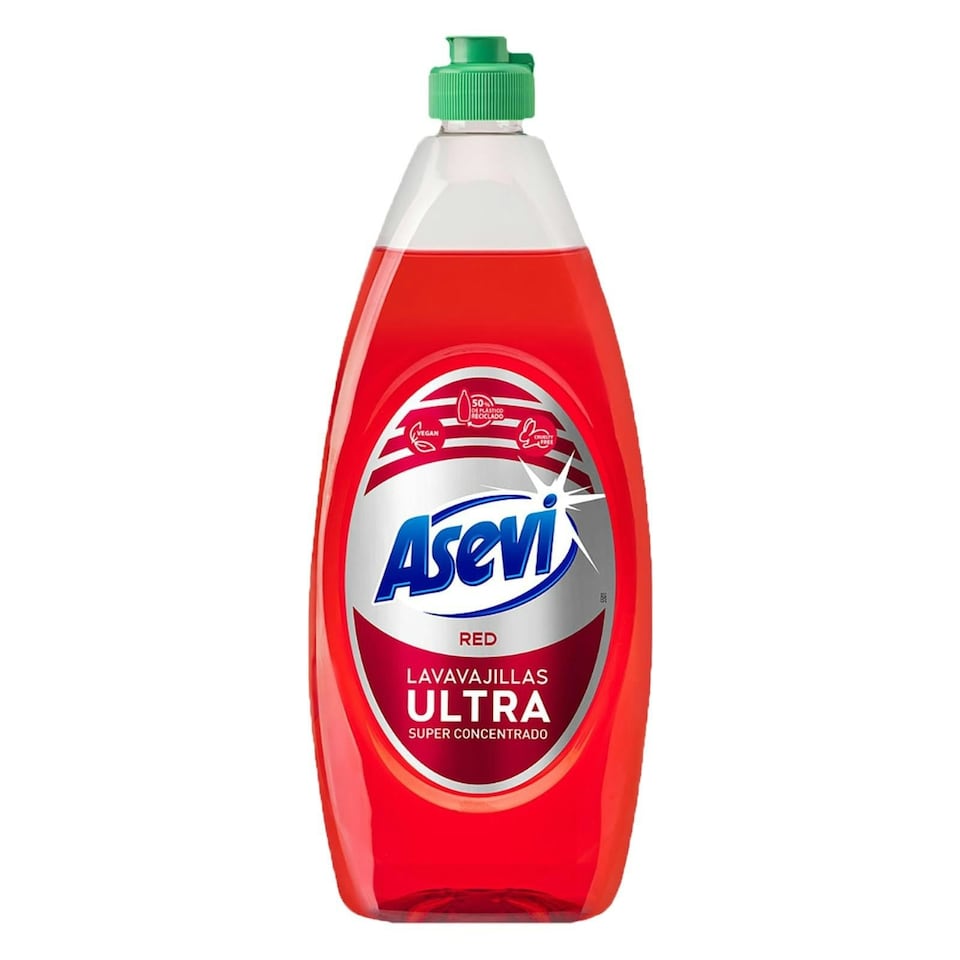 image 1 of Asevi Concentrated Washing Up Liquid Kitchen Dish Grease Cleaner Red 650ml