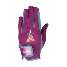 Hy Childrens/Kids Thelwell Collection Riding Gloves - Imperial Purple/Pacific Blue - M
