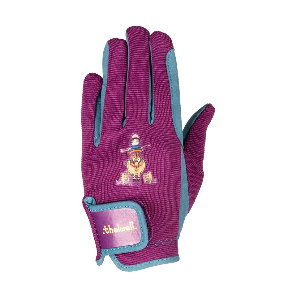 image 1 of Hy Childrens/Kids Thelwell Collection Riding Gloves - Imperial Purple/Pacific Blue - M