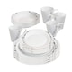 image 1 of 16pc Dinner Set Bowl Plate Mug Soup Side Dishes Porcelain Gift Kitchenware Black Pattern