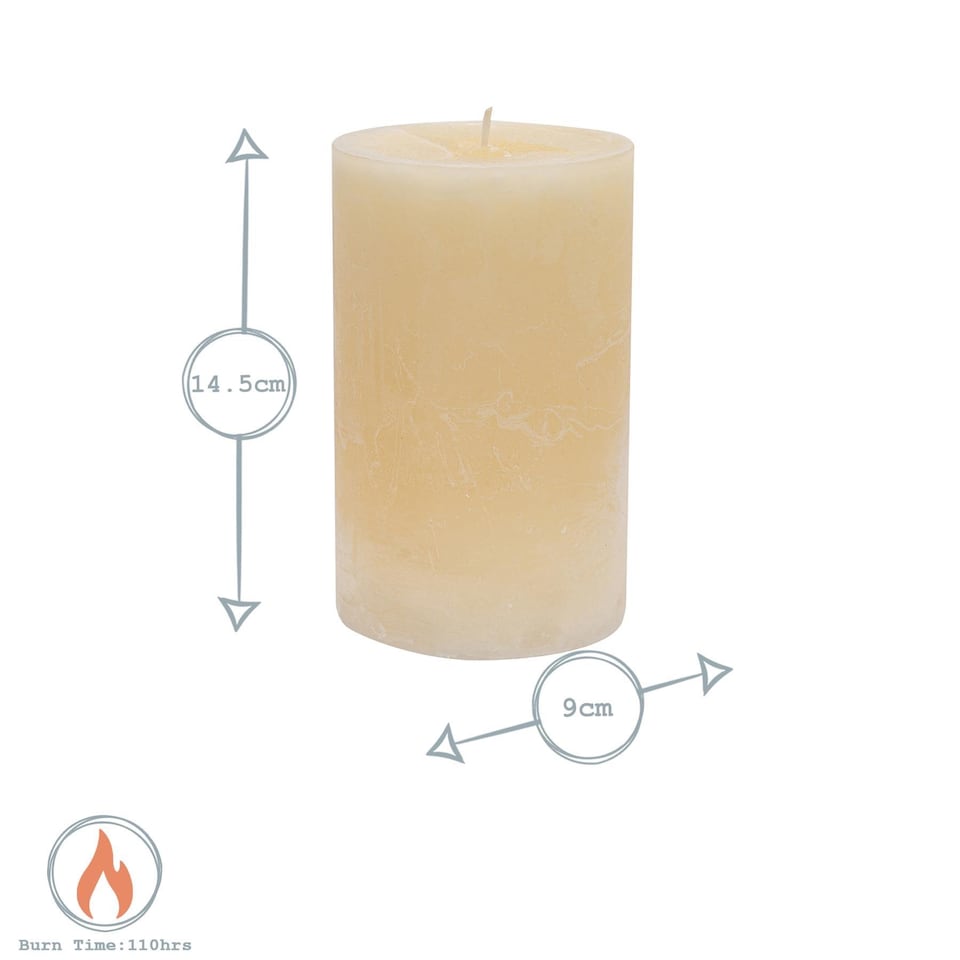 image 1 of Nicola Spring Round Vanilla Pillar Candles - 110 Hours - Cream - Pack of 3 | Cream | Beige