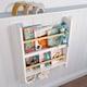 image 4 of Elene Kids Bookshelf Display 2 Tier with Coathook in White and Natural Pine