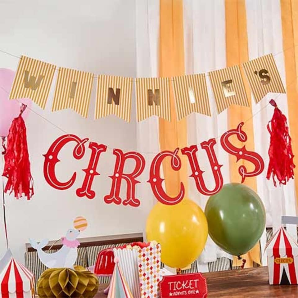 image 1 of Customisable Name Circus Card Banner 2m | Gold