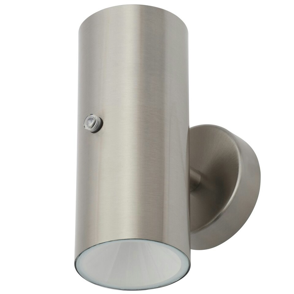 image 1 of CGC VERITY Stainless Steel LED Outdoor Wall Spotlight With Photocell Sensor Silver