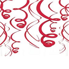 Amscan Swirl Plastic Party Decorations - Red - One Size