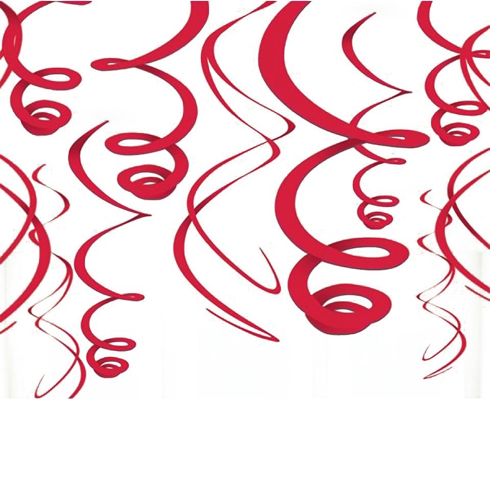 Amscan Swirl Plastic Party Decorations - Red - One Size