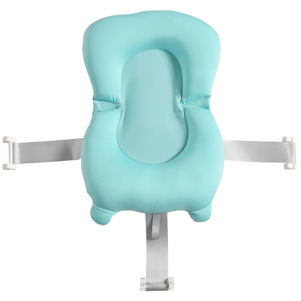 image 1 of HOMCOM Baby Bath Tub for Toddler Foldable w/ Baby Cushion for 0-3 Years Green