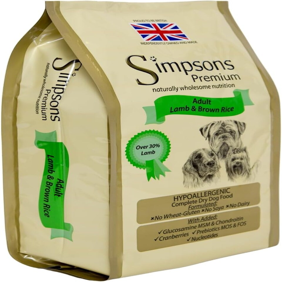 Simpsons Premium Dog Food Adult Lamb & Brown Rice 2kg