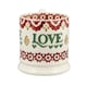 image 4 of Mug Set: 2 x 300ml Emma Bridgewater Christmas Peace & Love Set, Set Of 2 Half Pint Mugs, Ceramic White