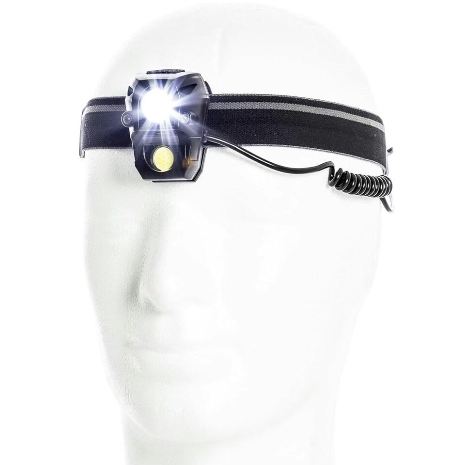 image 1 of AWE Hands Free Front COB LED's & Rear Red LED's USB Rechargeable Head Lamp