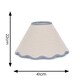 image 6 of ValueLights Florie Natural Linen Large Tapered Lamp Shade with Scallop Blue Trim