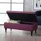 image 3 of Fuchsia Fabric Ottoman Storage Bench Pink