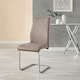 image 3 of Furniturebox 2x Lorenzo Cappuccino Beige Faux Leather Chrome Dining Chairs