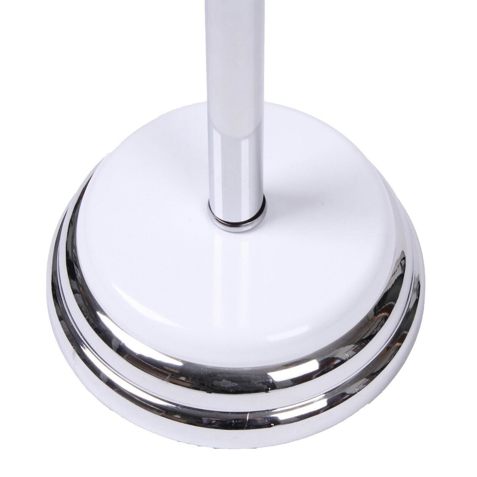 image 1 of Showerdrape Opera White/Chrome Freestanding Double Towel Ring